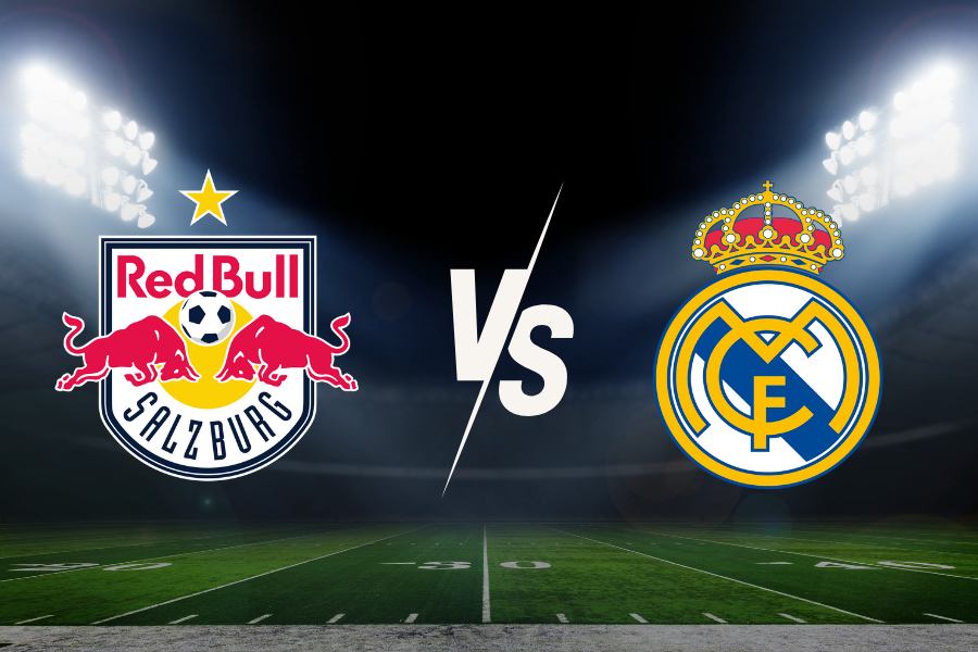the logos of rb salzburg and real madrid