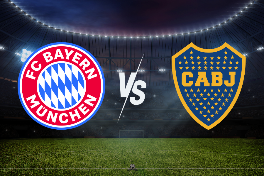 the logos of bayern and boca football teams