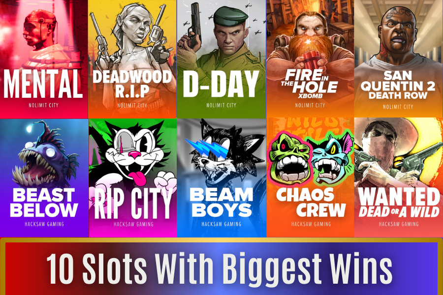 the 10 slots with the biggest wins