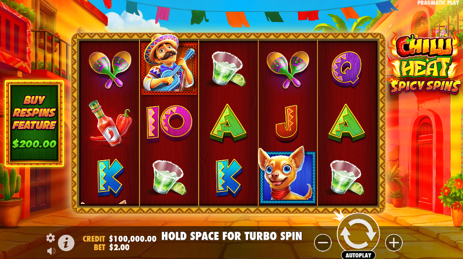 the play interface of chilli heat spicy wins on stake.com
