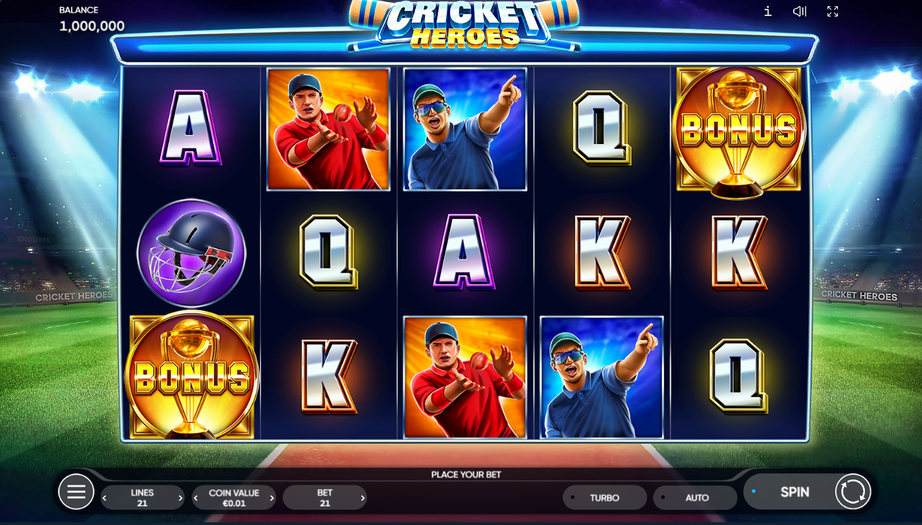 cricket heroes slot game interface