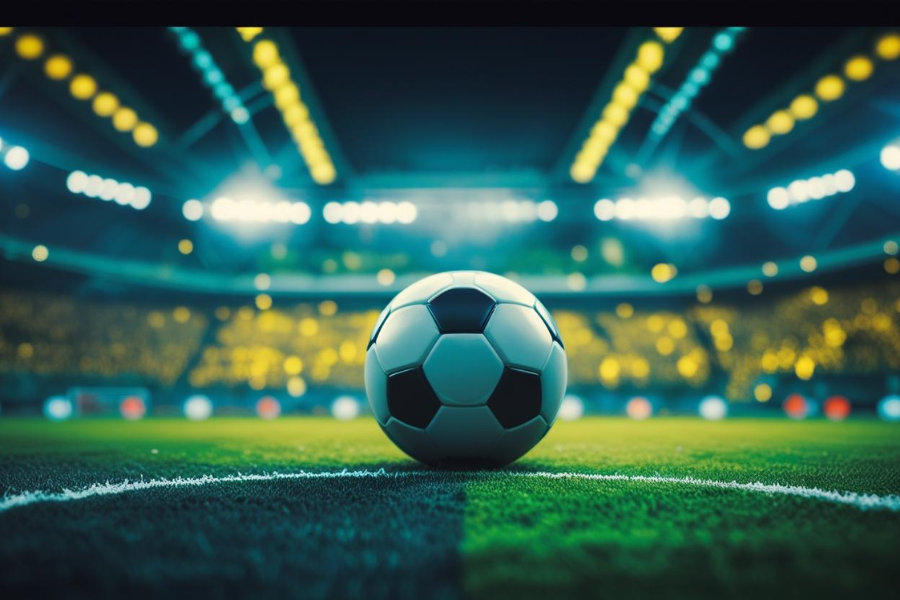 a football in a football court