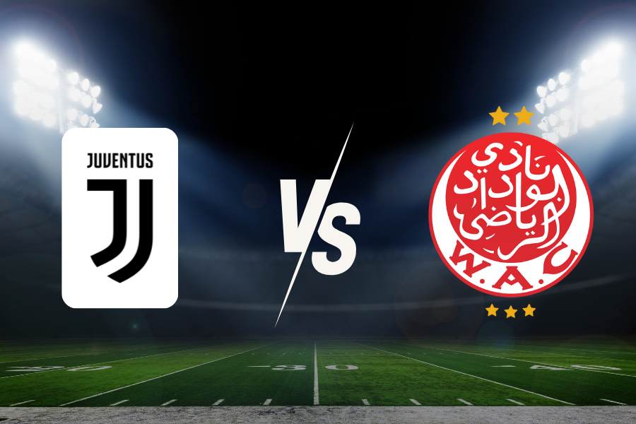 the logos of Juventus and Wydad Casablanca