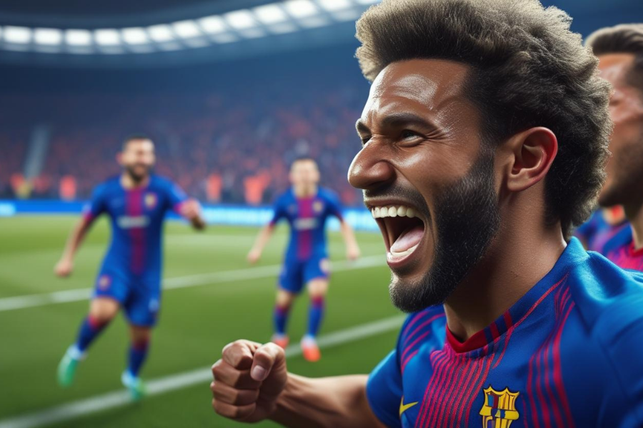 a person is happy playing soccer