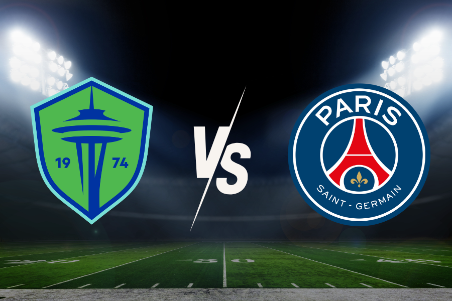 the logos of seattle sounders vs. paris saint-germain