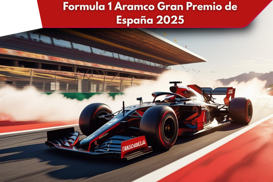 a red racing car in in the car track in formula 1 racing
