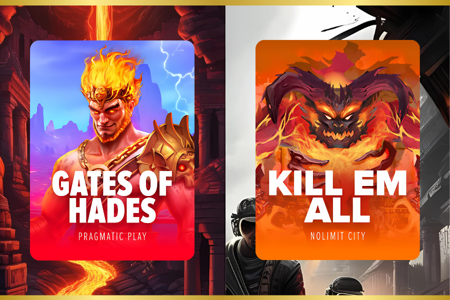 gates of hades and kill em all slots in the background