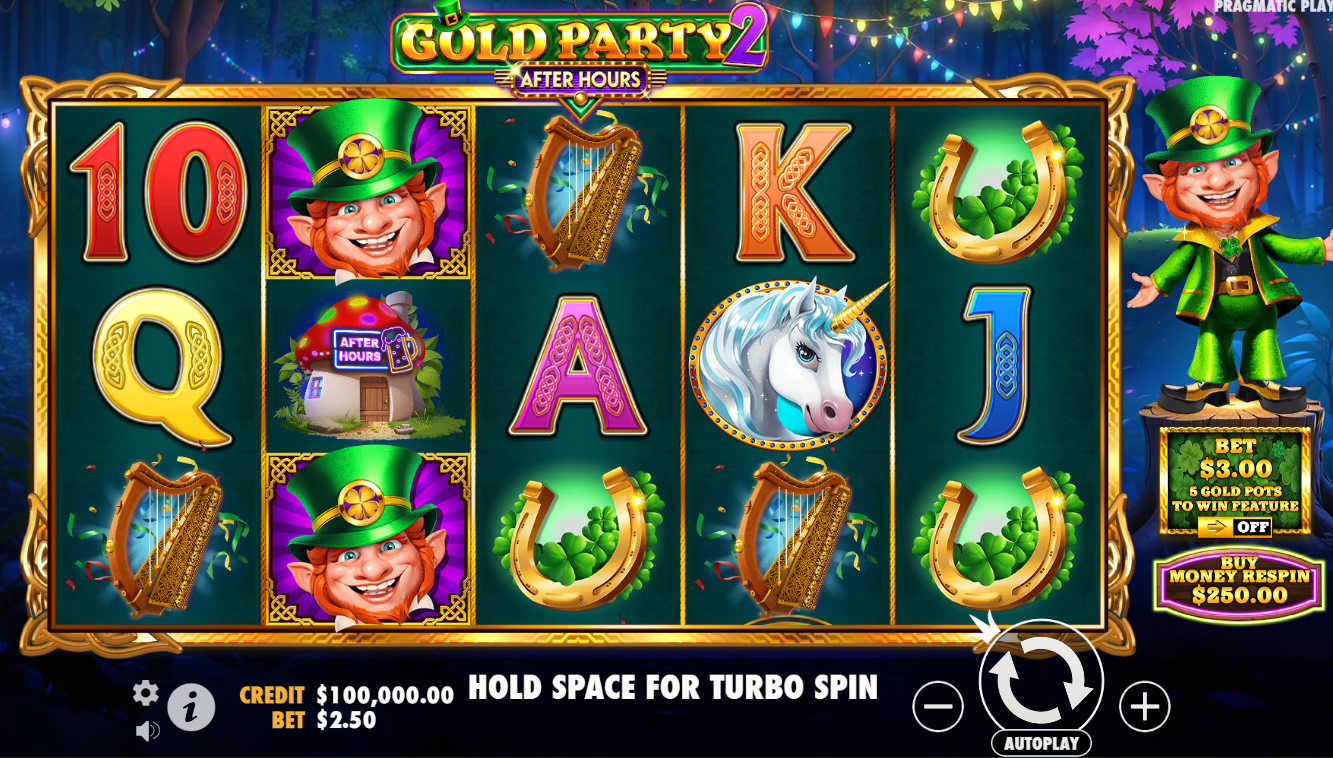 gold party 2 after hours play interface on stake.com