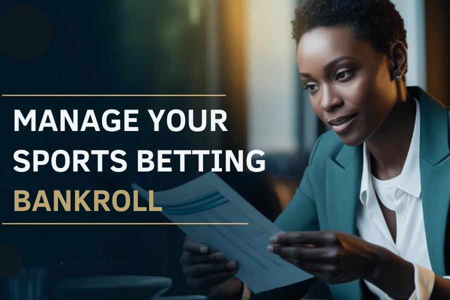 A professional woman is reading bankroll strategies for sports betting management