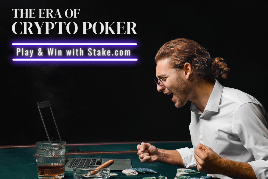 A person playing crypto poker on best crypto poker site