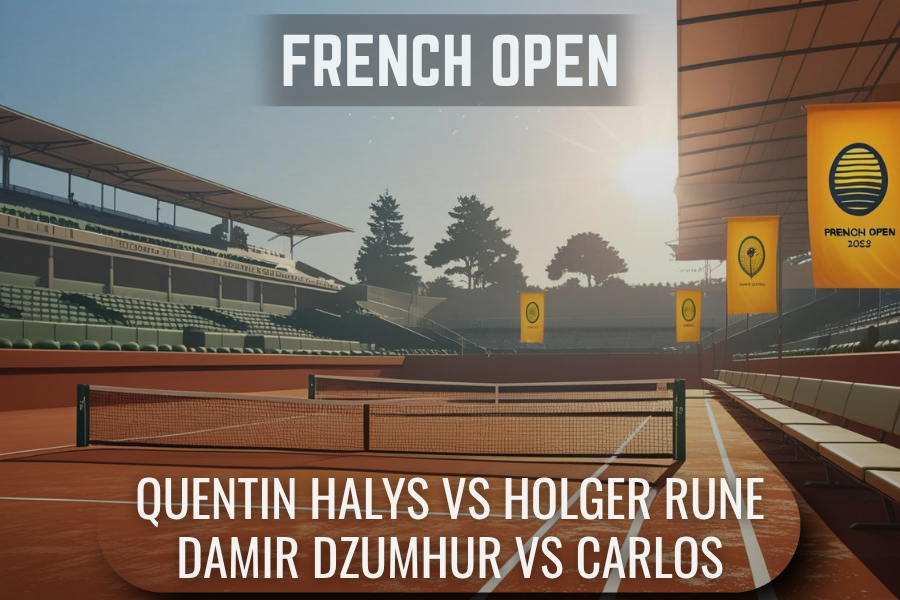 a tennis ground with the evening sunlight