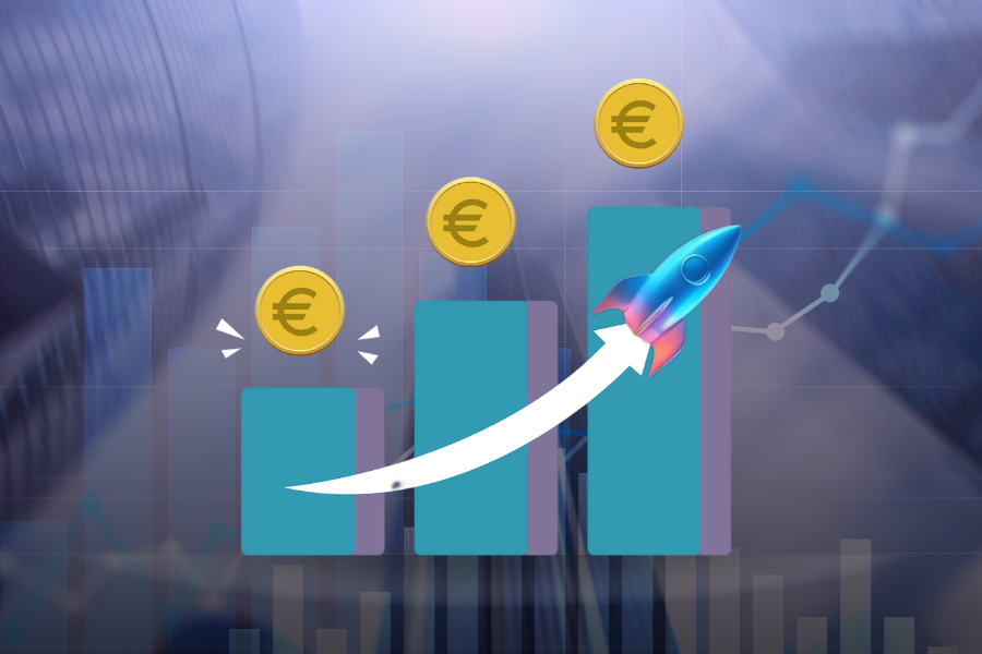 A Crash gambling rocket soaring higher into the sky