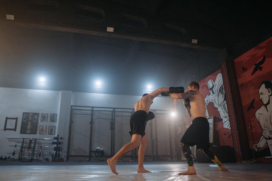 mma fight between two people