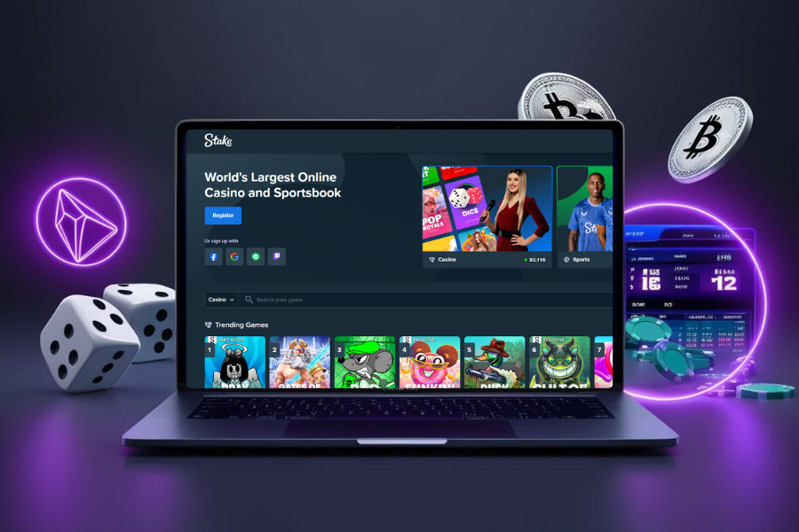 Stake.com home screen on a computer