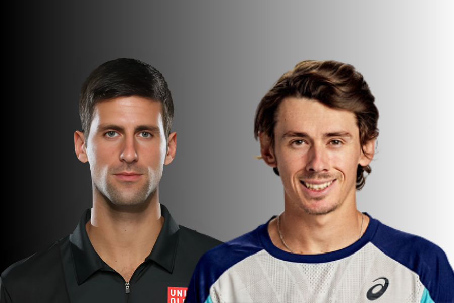 the images of djokovic and de minaur